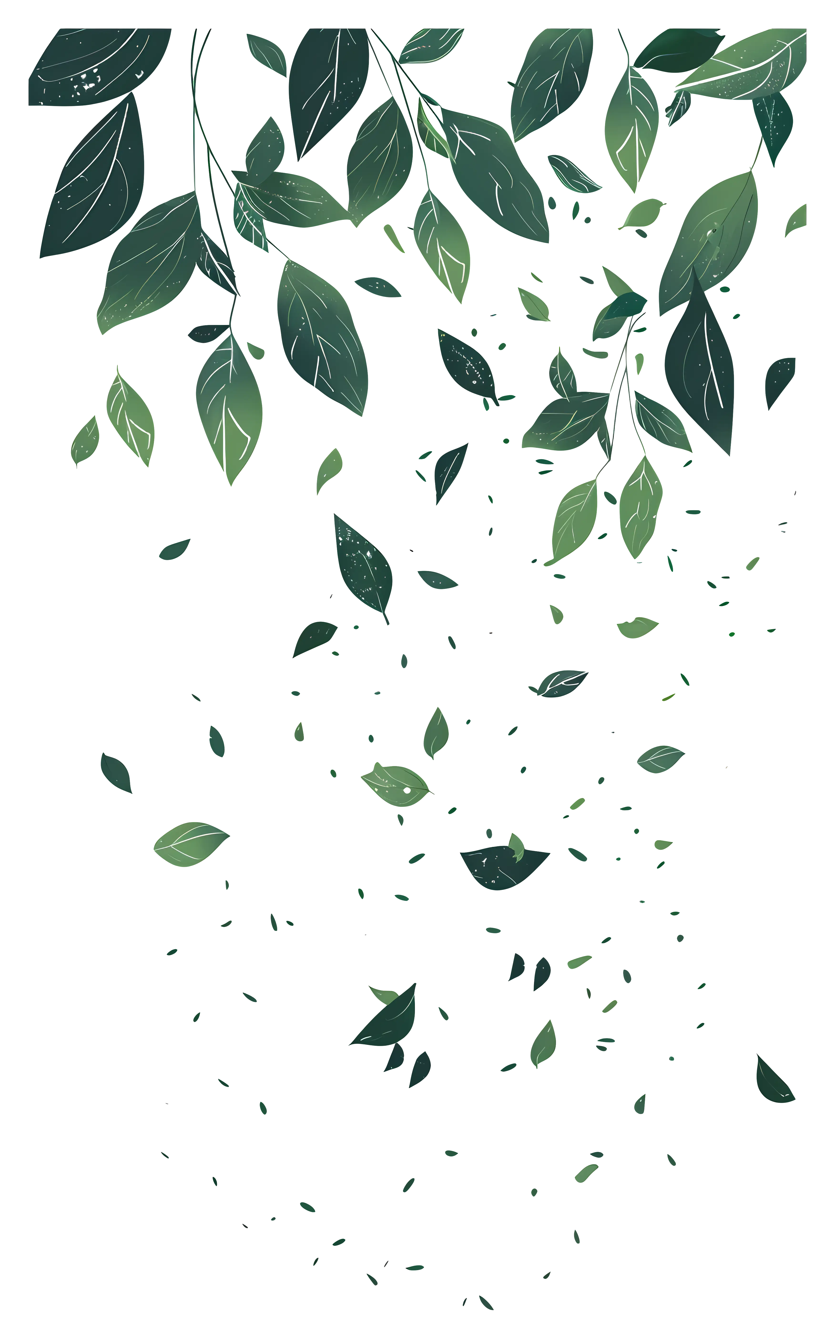Falling Green Leaves Illustration