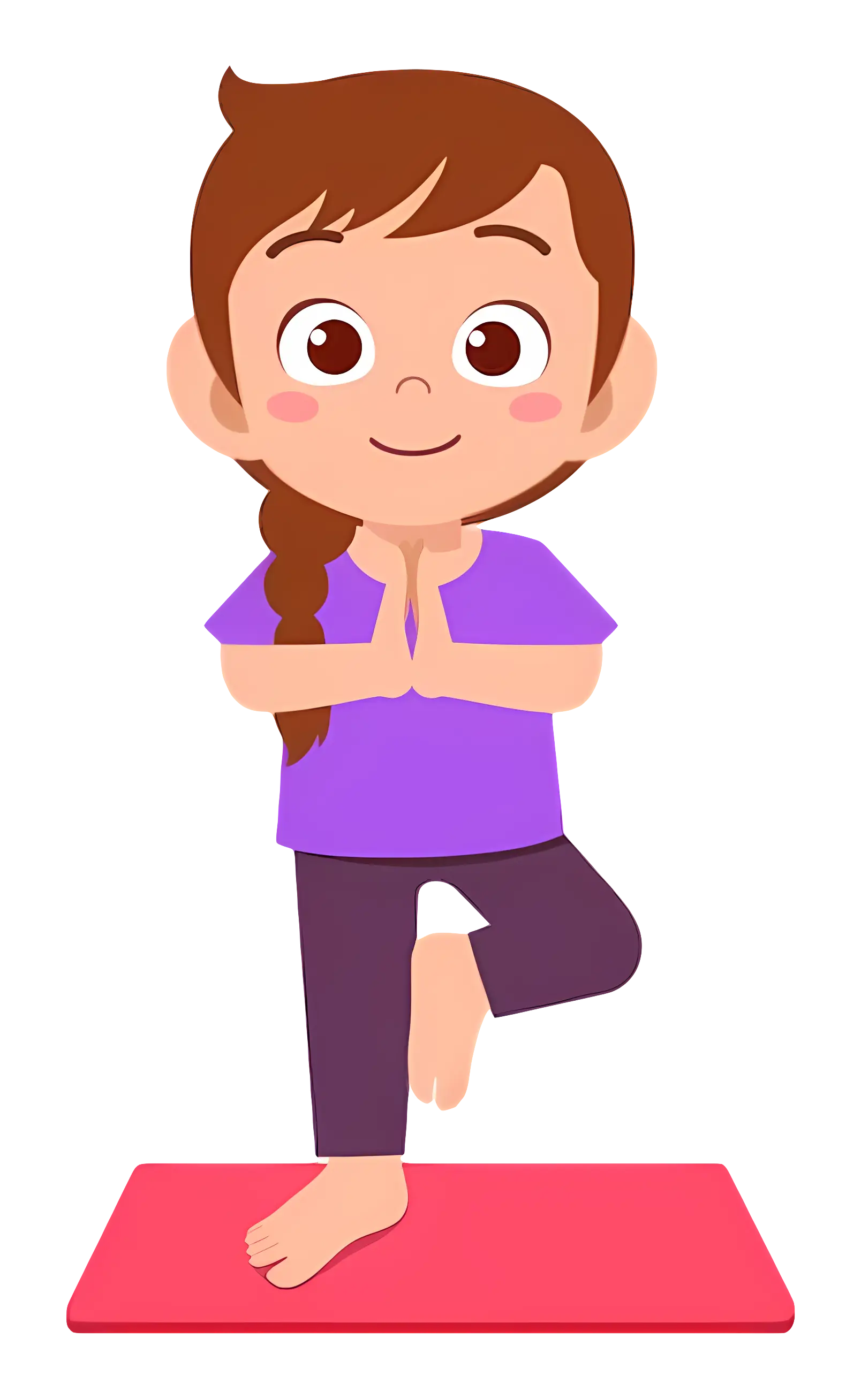 Girl doing yoga in tree pose