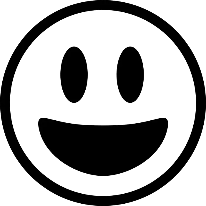 Black and White Smiley Face Icon