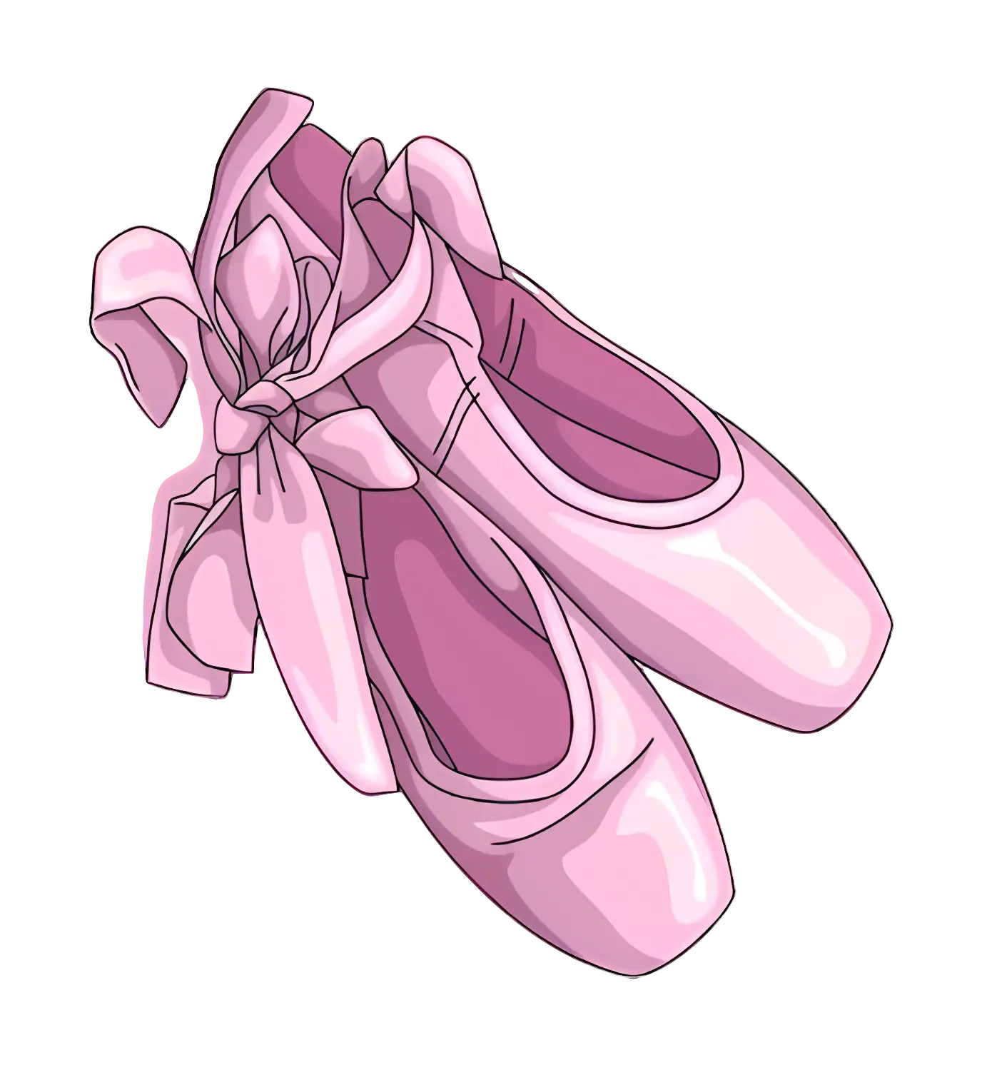 Illustrated Pink Ballet Shoes