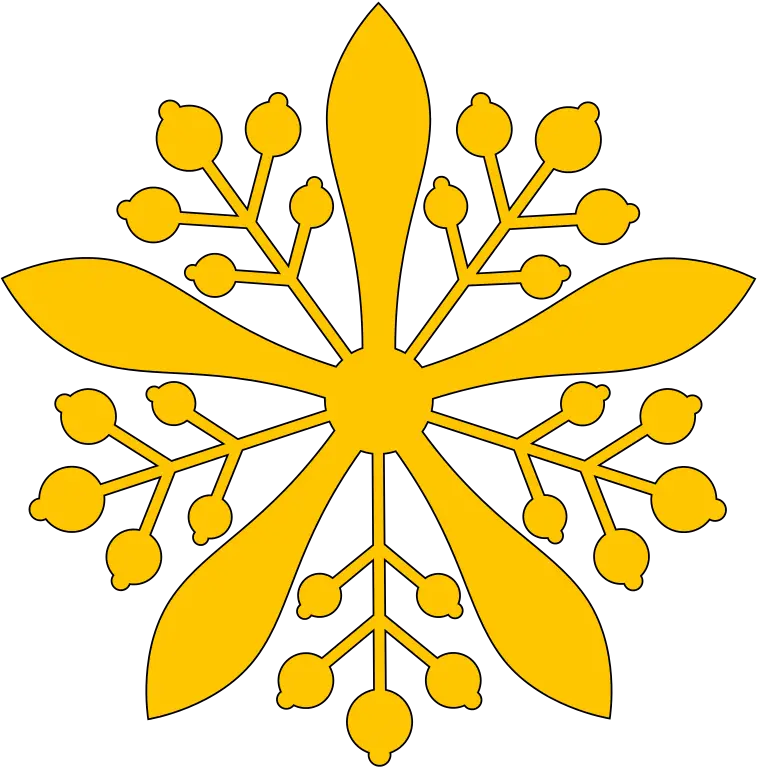 Yellow Snowflake Icon with Unique Design