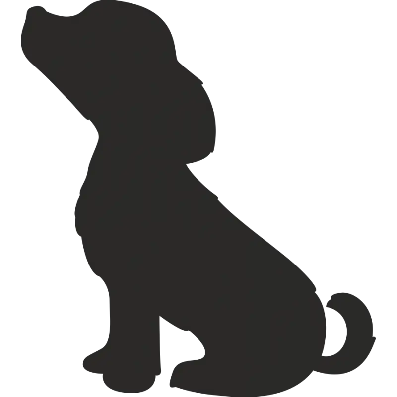 Silhouette of a Sitting Dog