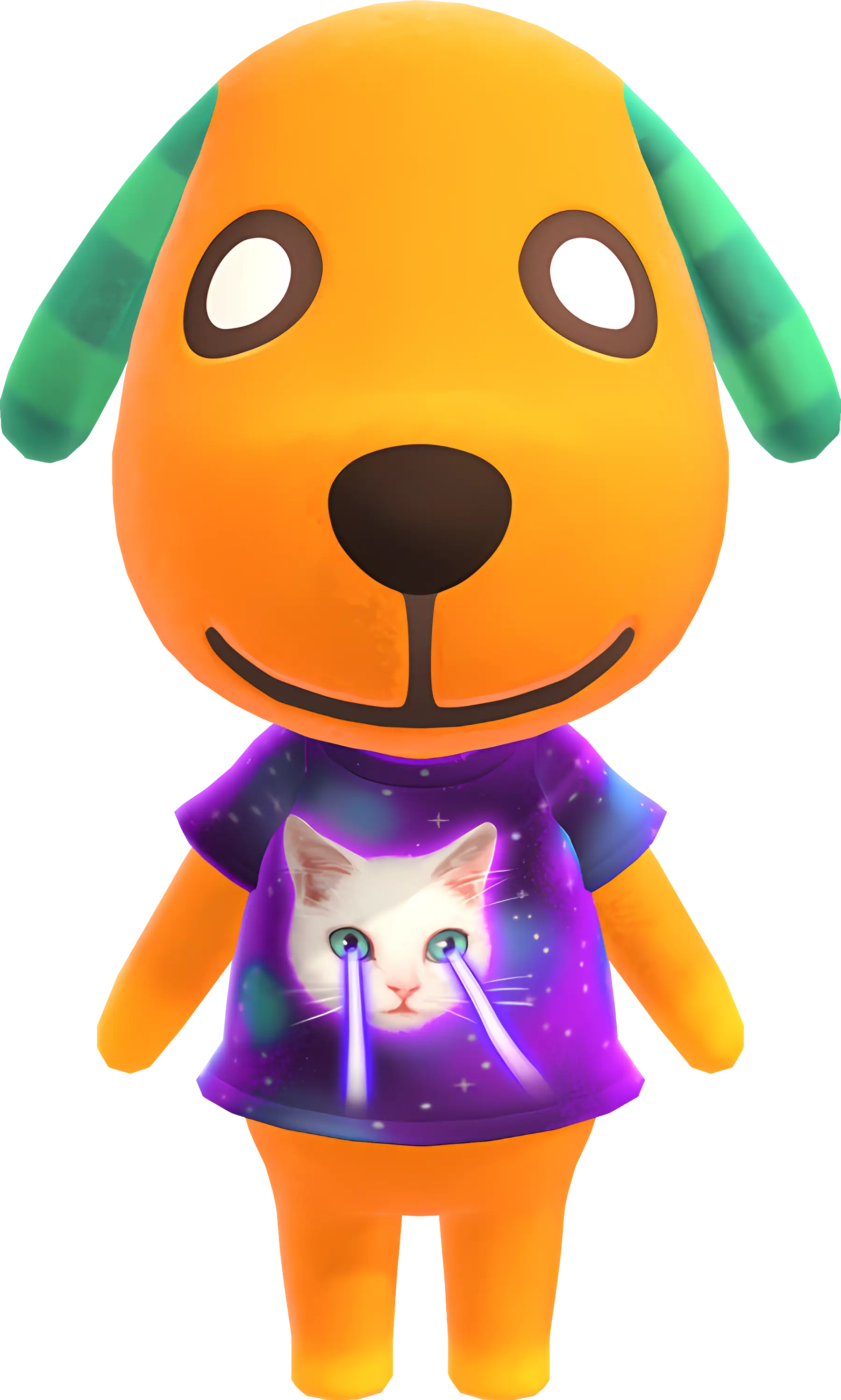 Cartoon Dog with Cat Shirt