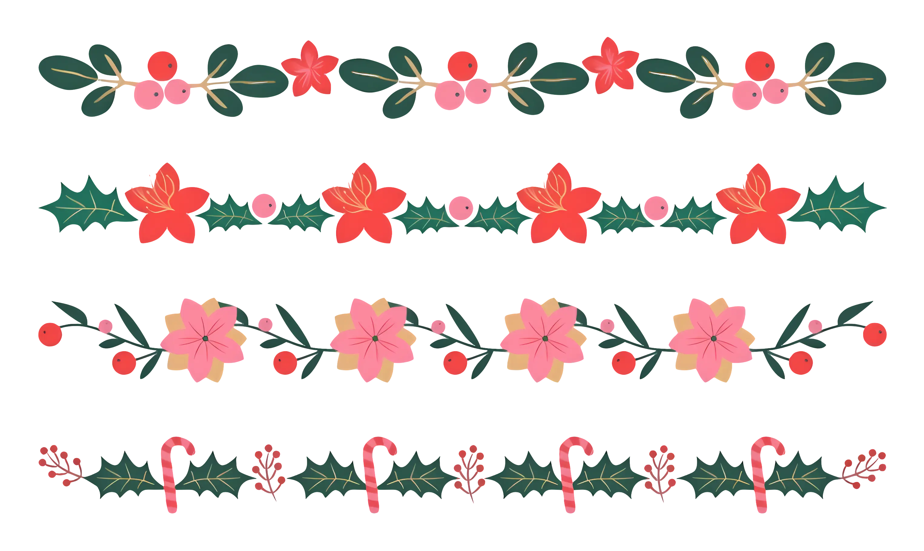 Christmas Garland Borders for Holiday Decoration