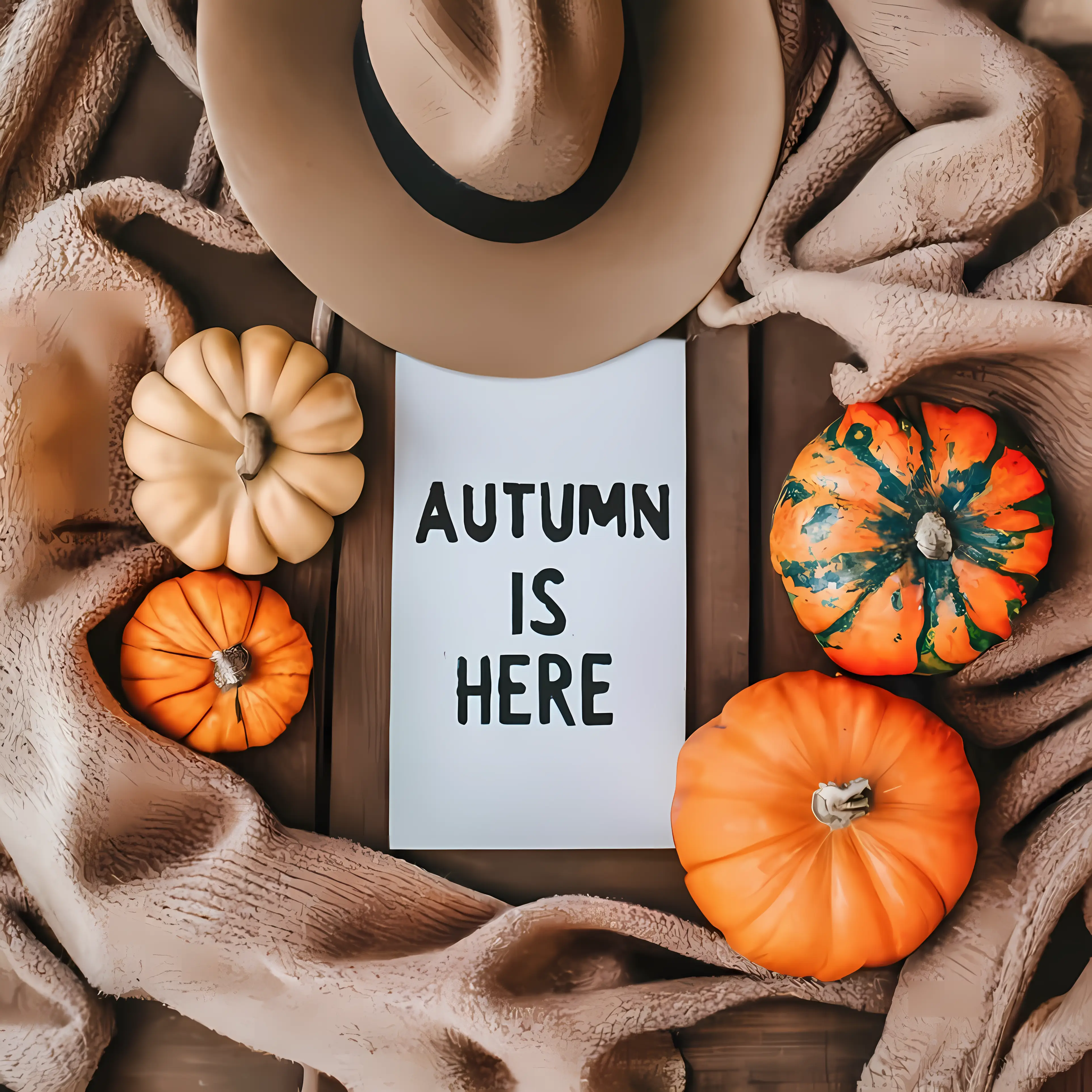Autumn is Here with Pumpkins