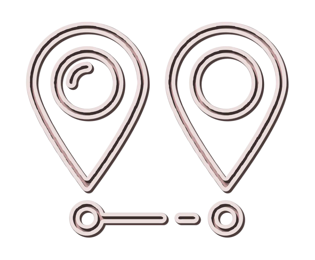 Route Location Pin Icons in Minimalist Design