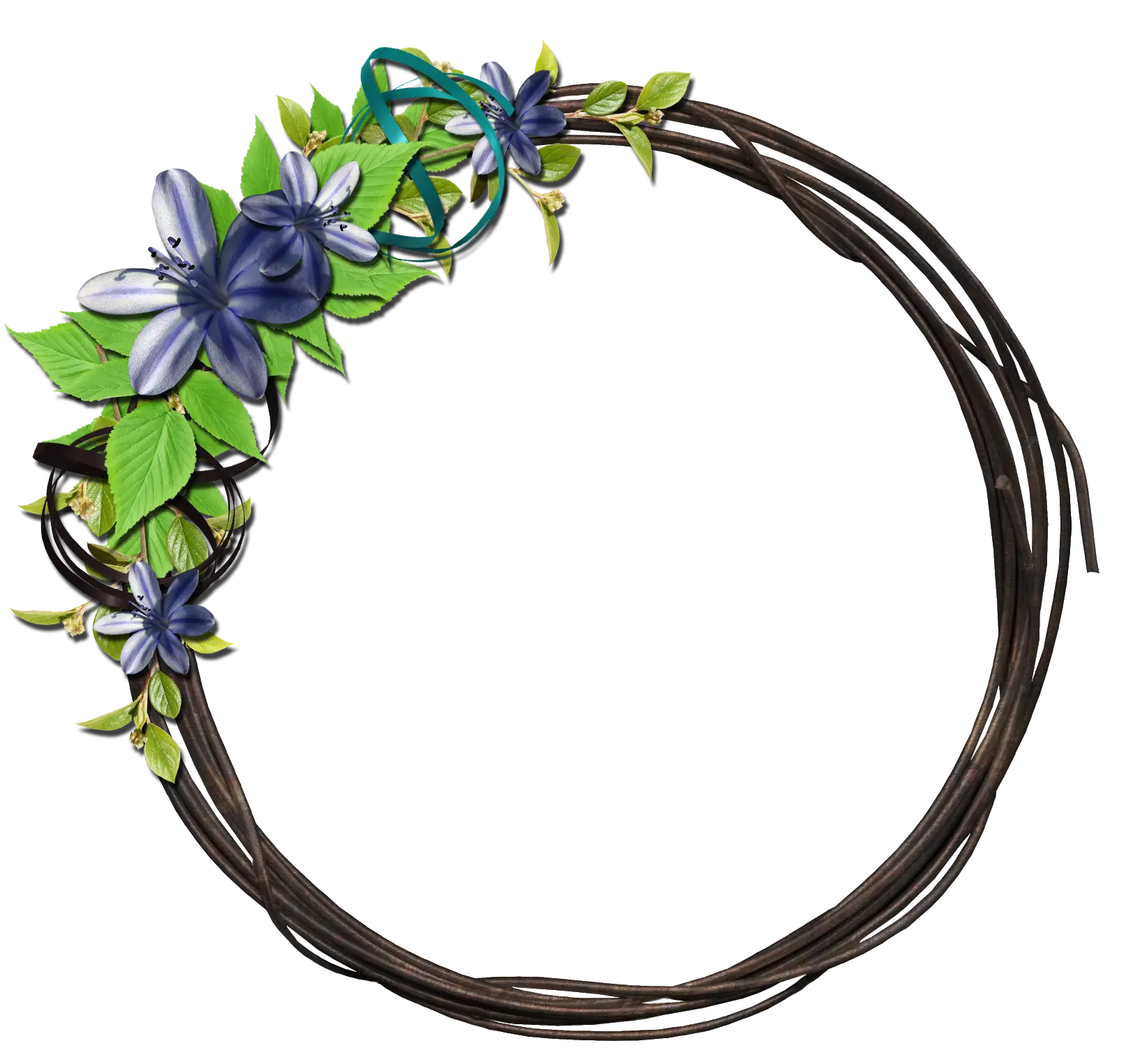 Beautiful Floral Wreath with Purple Flowers