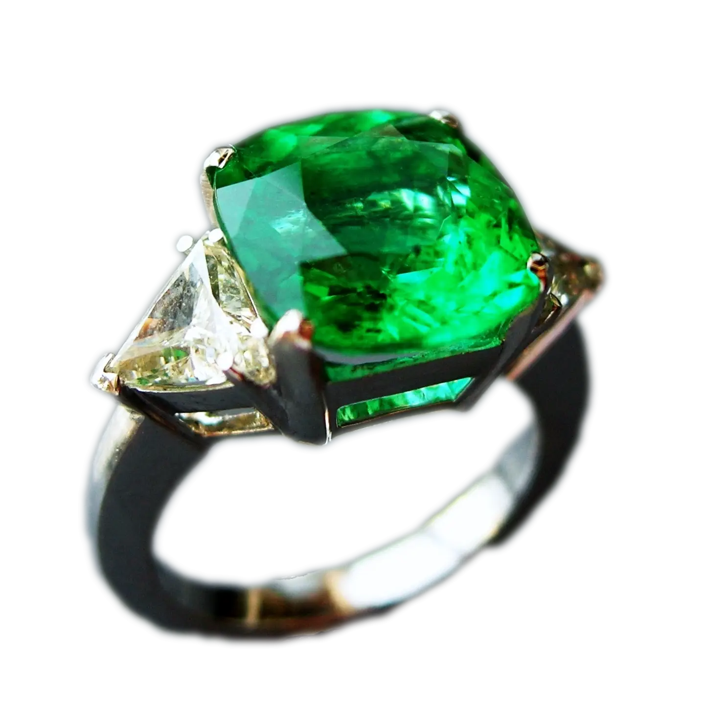 Emerald Ring with Diamond Accents
