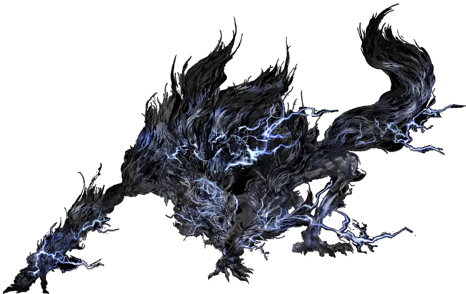 Electric Black Wolf Creature with Lightning