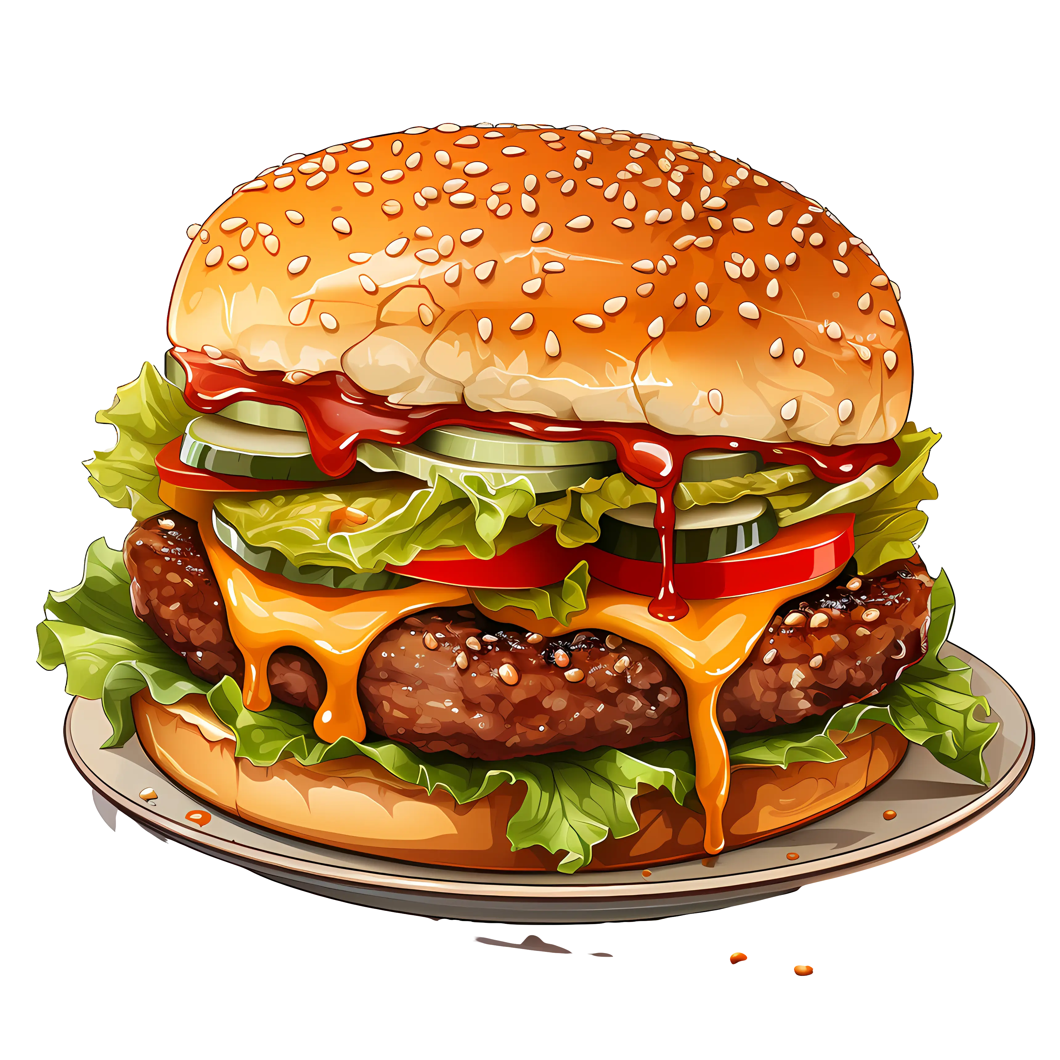 Delicious Cheeseburger with Fresh Toppings