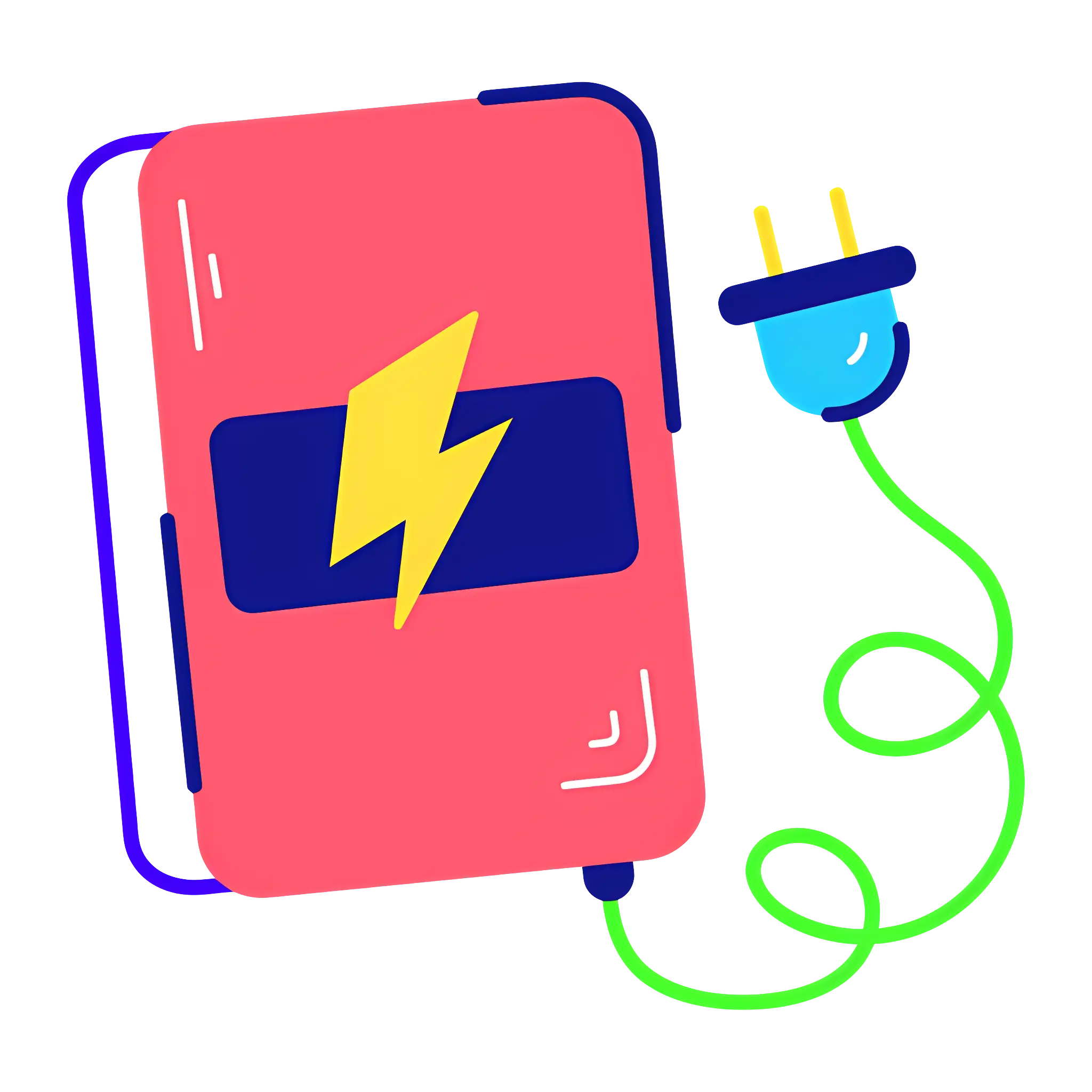 Colorful Power Bank with Plug