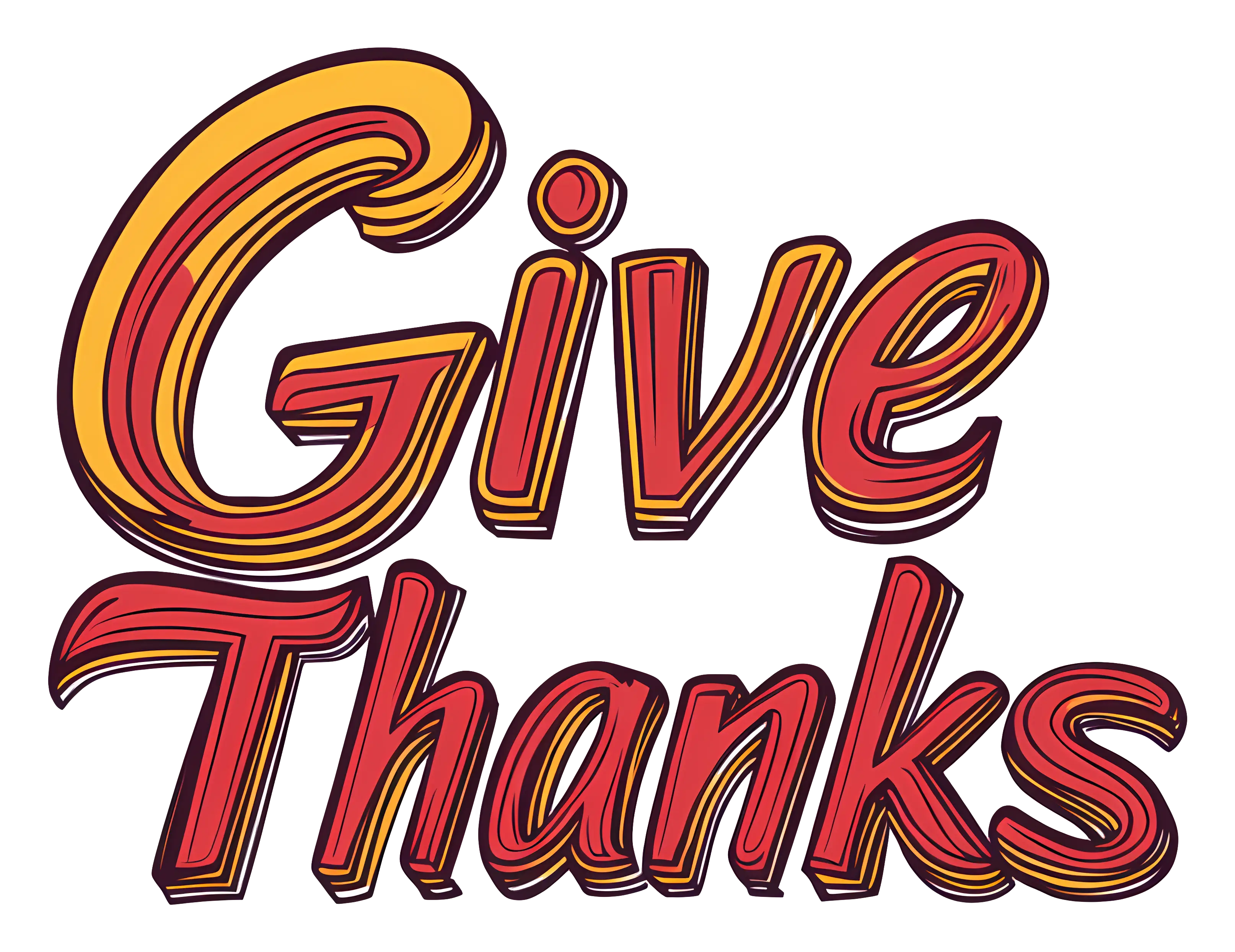 Give Thanks Text Illustration