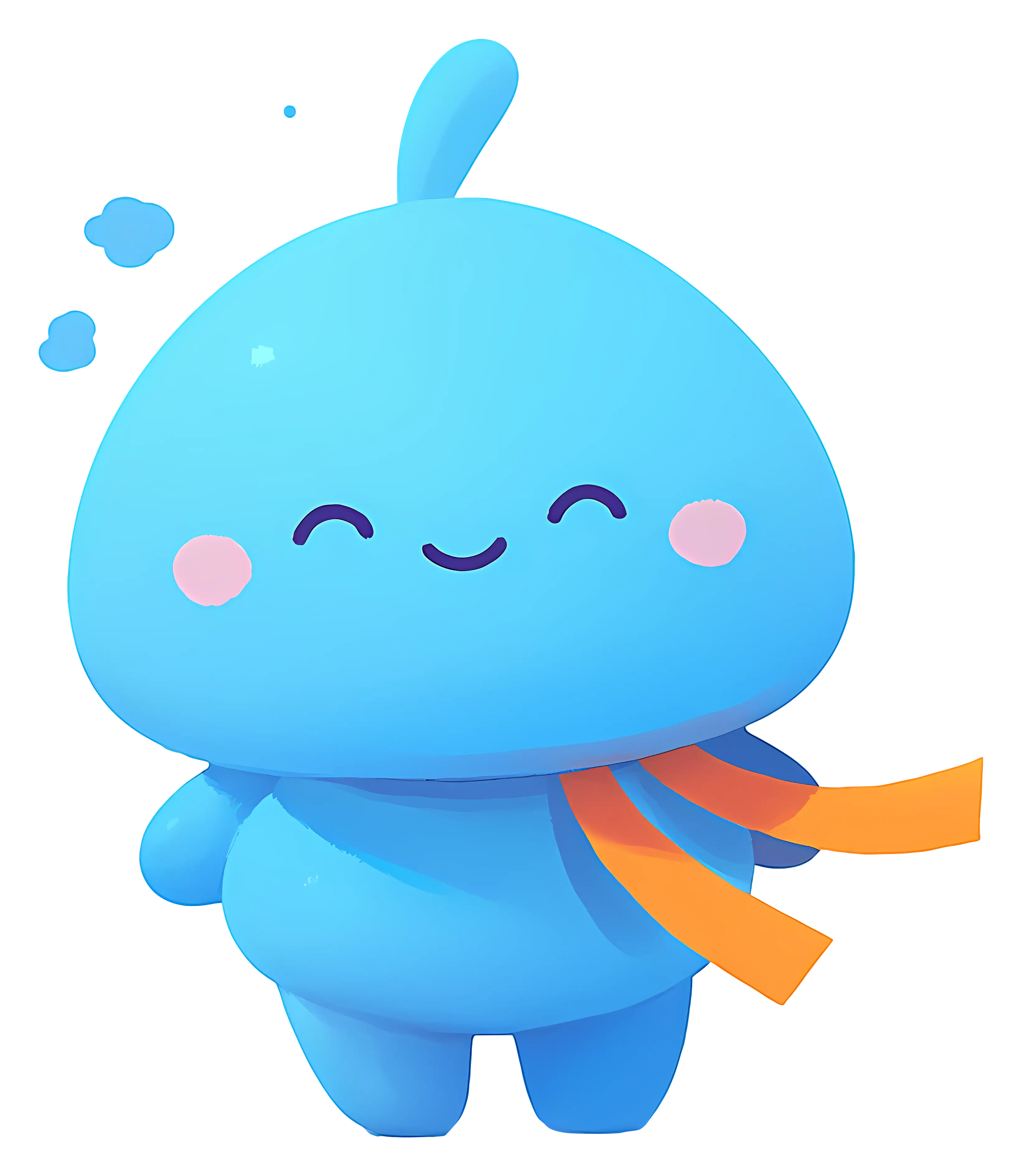 Blue Cartoon Character with a Smile