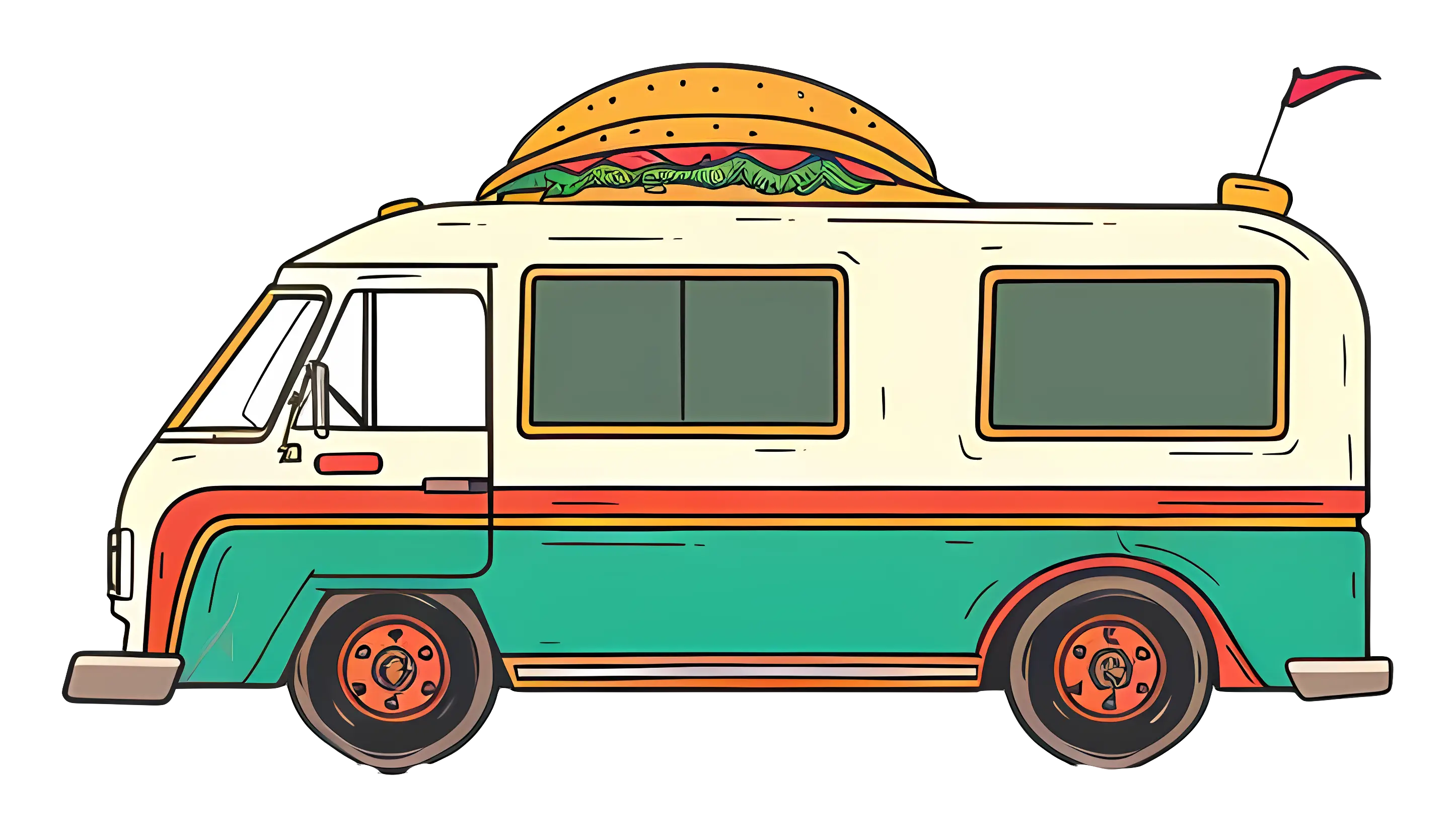 Colorful Food Truck Illustration