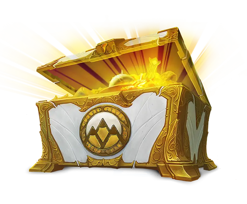 Golden Treasure Chest with Shining Light