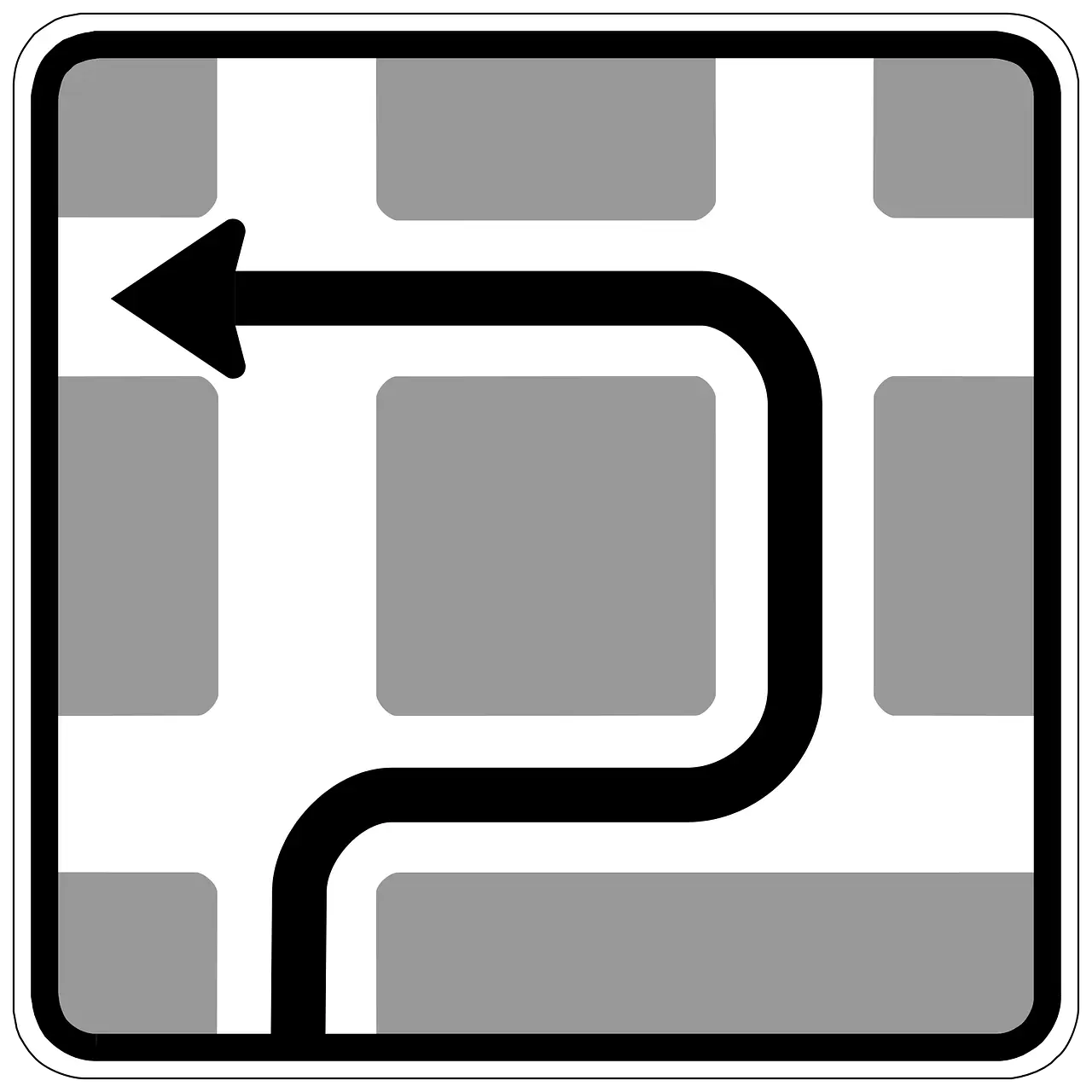 Traffic Sign for Left Turn