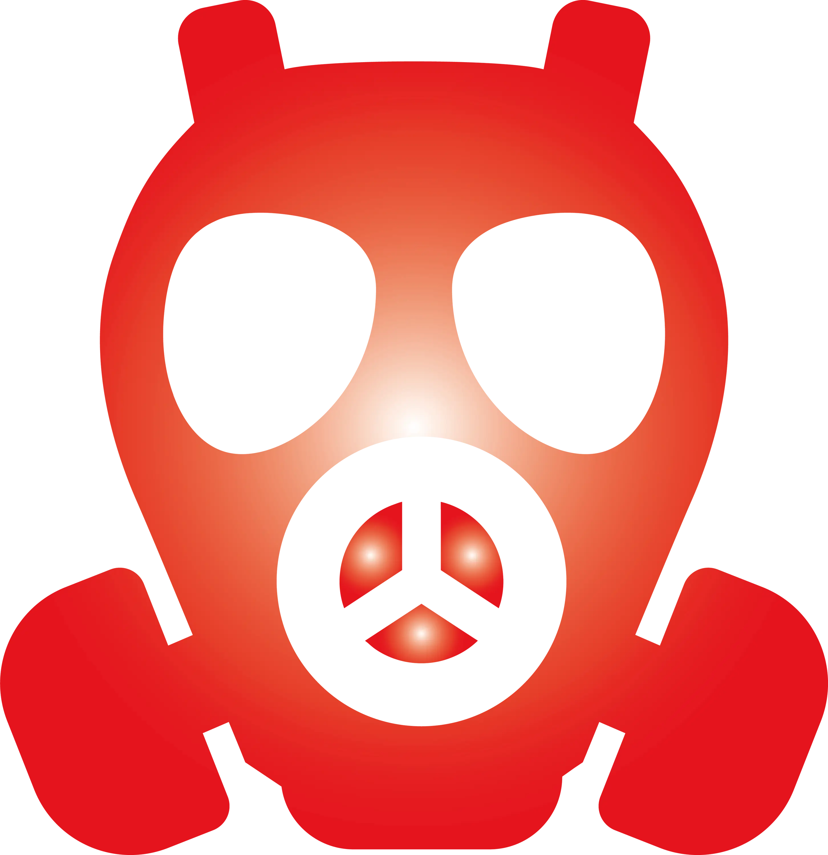 Red Gas Mask Icon for Safety Concept