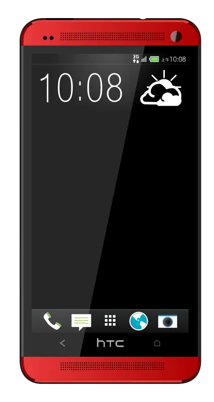 Red Smartphone with Black Screen