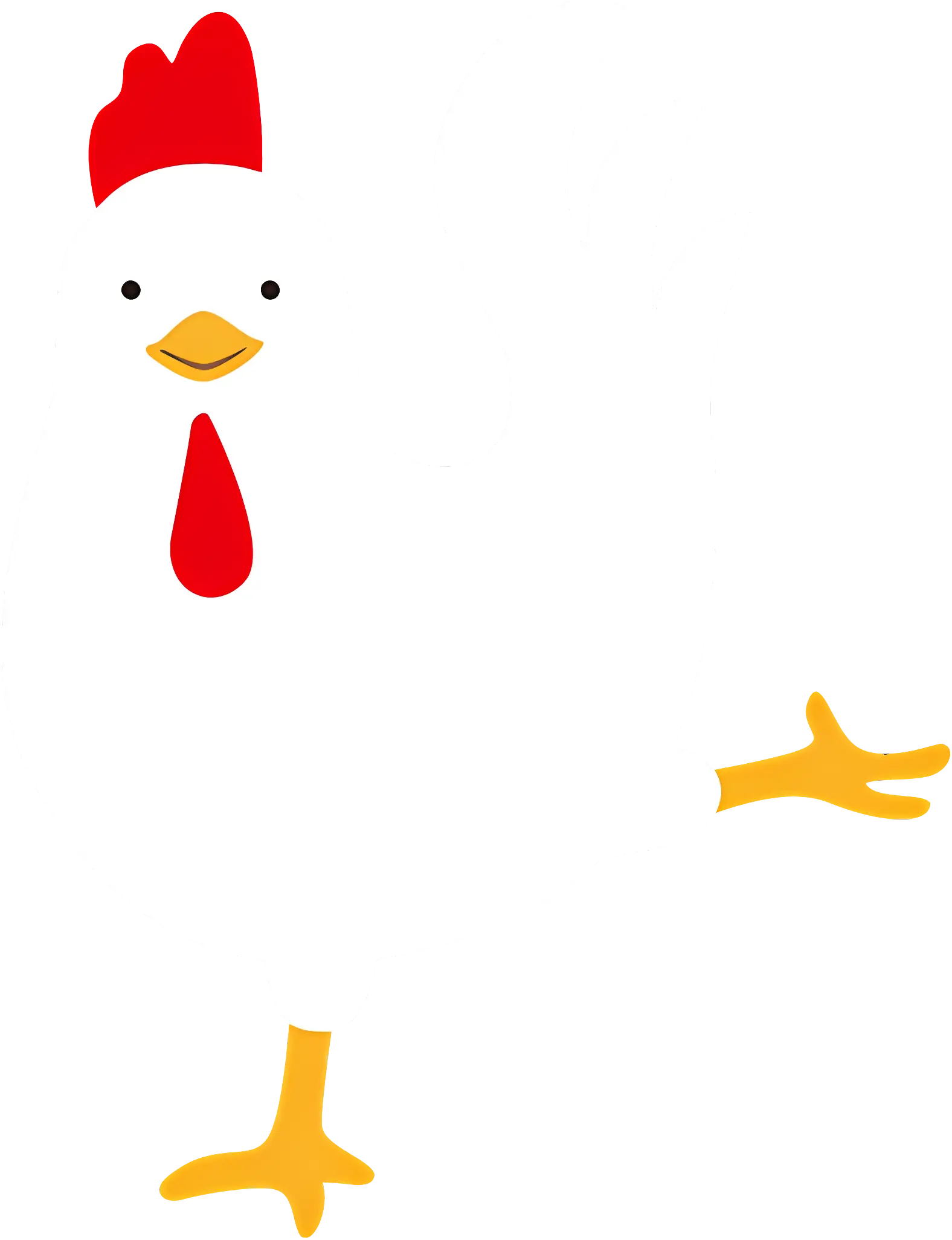 Cartoon White Chicken Illustration
