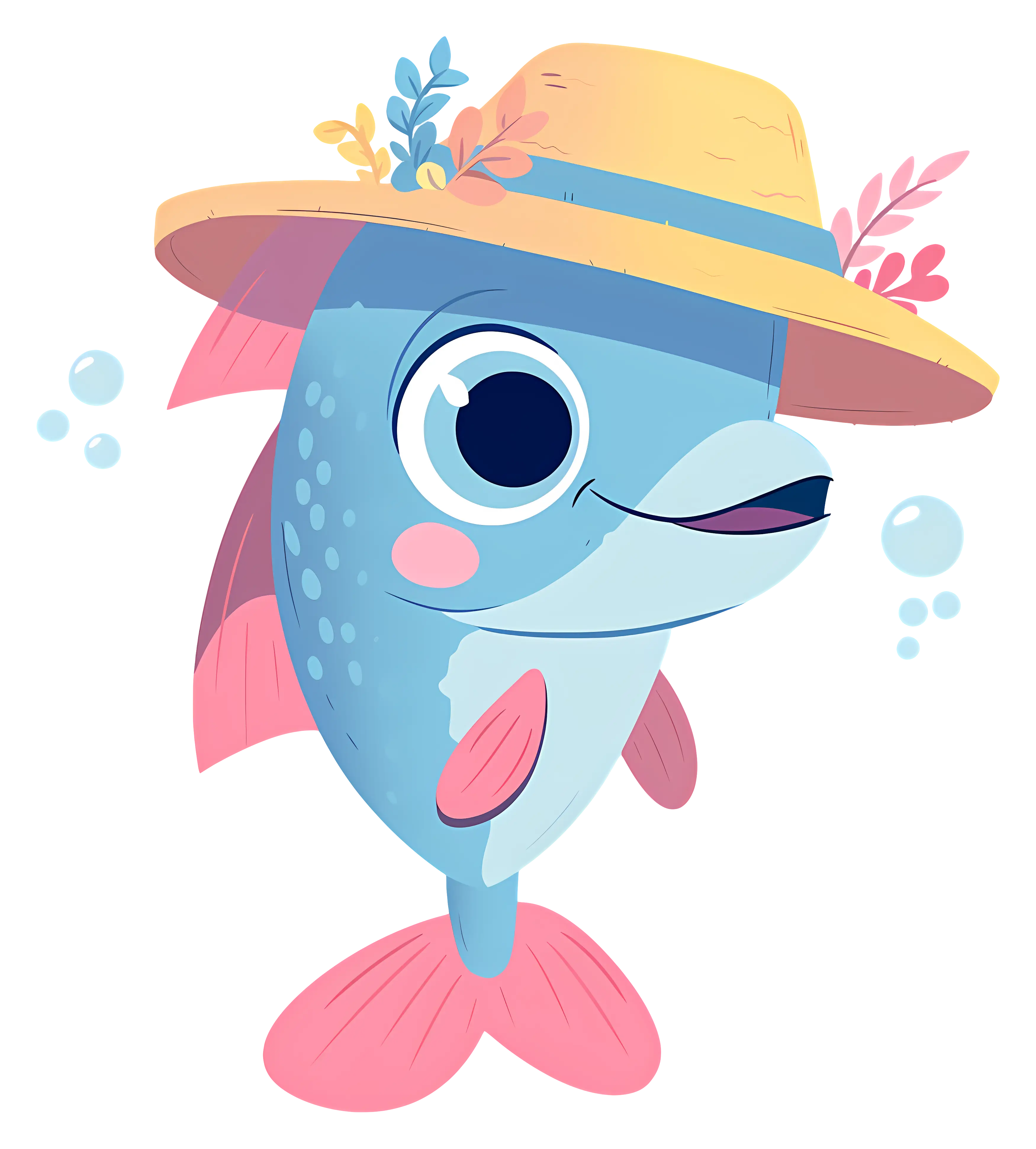 Cute Fish with Hat