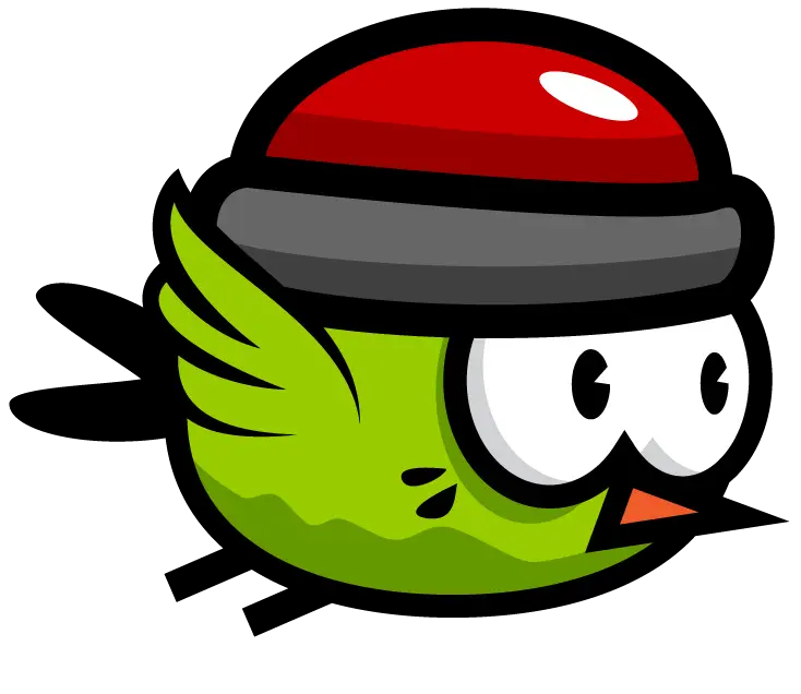Cute Green Bird with Red Hat Cartoon Illustration