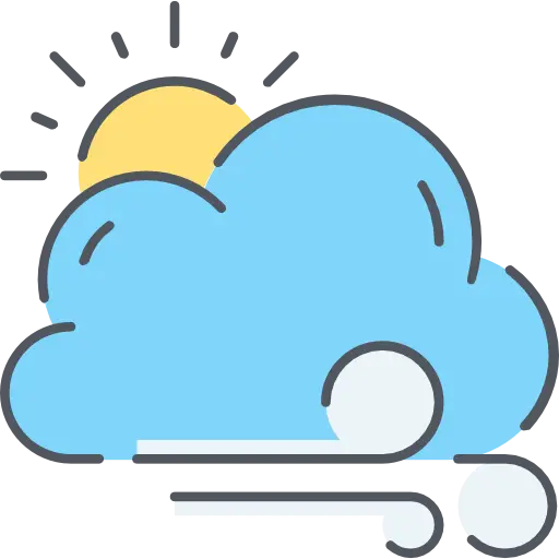 Cloud and Sun with Windy Icon