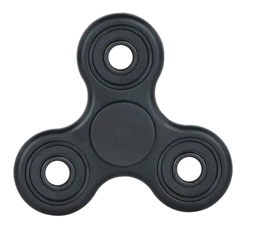 Black Three-Pronged Fidget Spinner