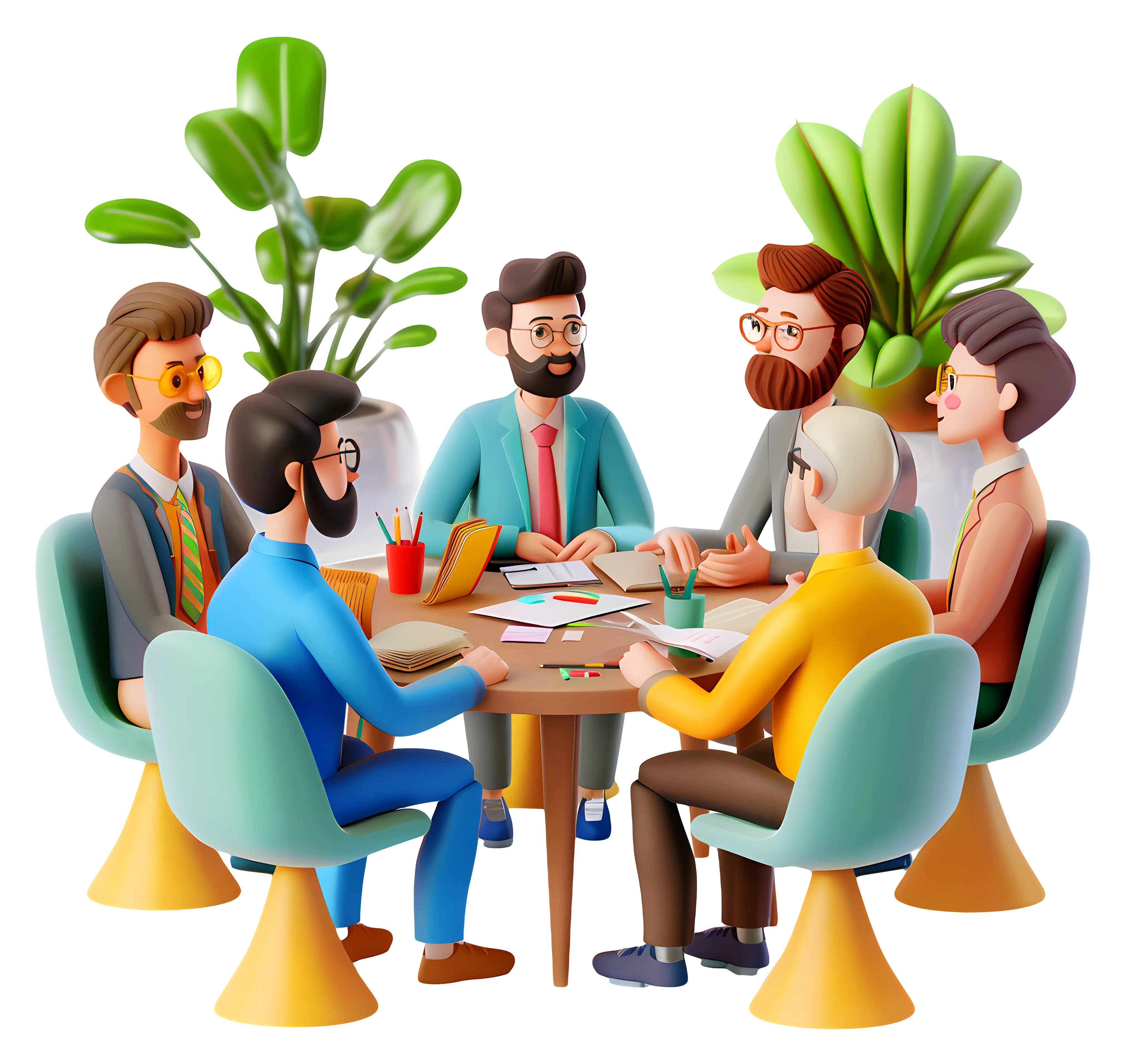 Business Meeting with Team Discussion
