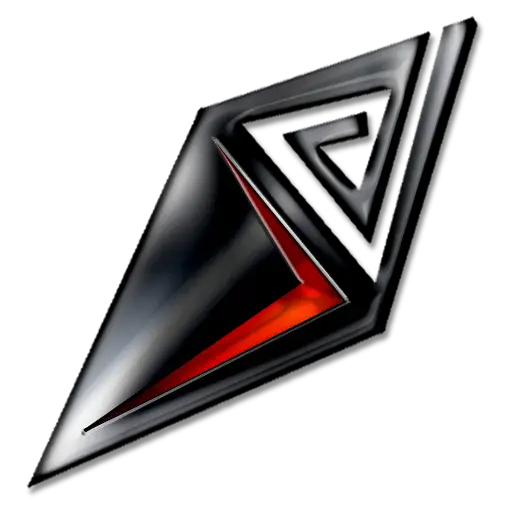 Black and Red Geometric Symbol