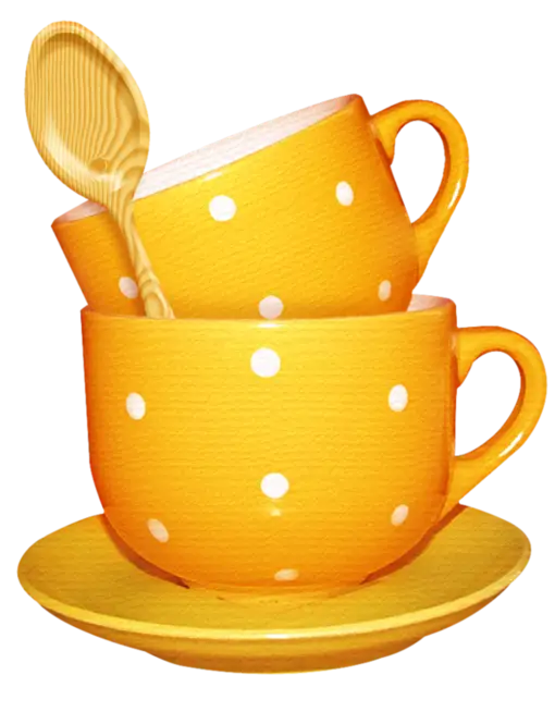 Yellow Polka Dot Stylish Tea Cups