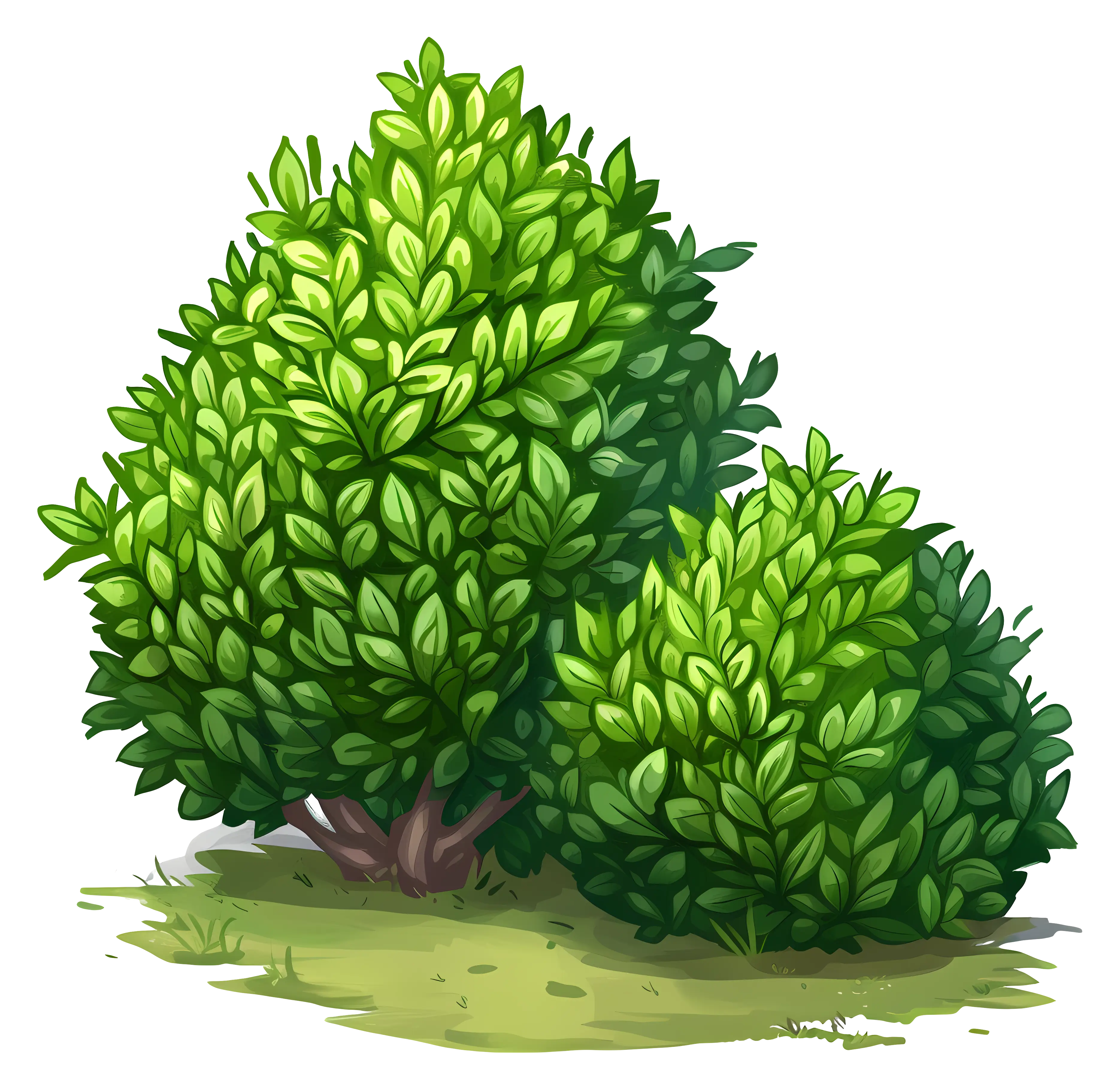 Green Bushes with Leaves