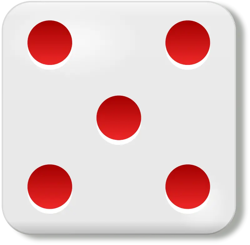 Dice Showing Five Dots