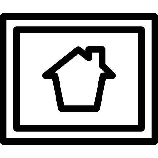 Home Icon in a Black Frame