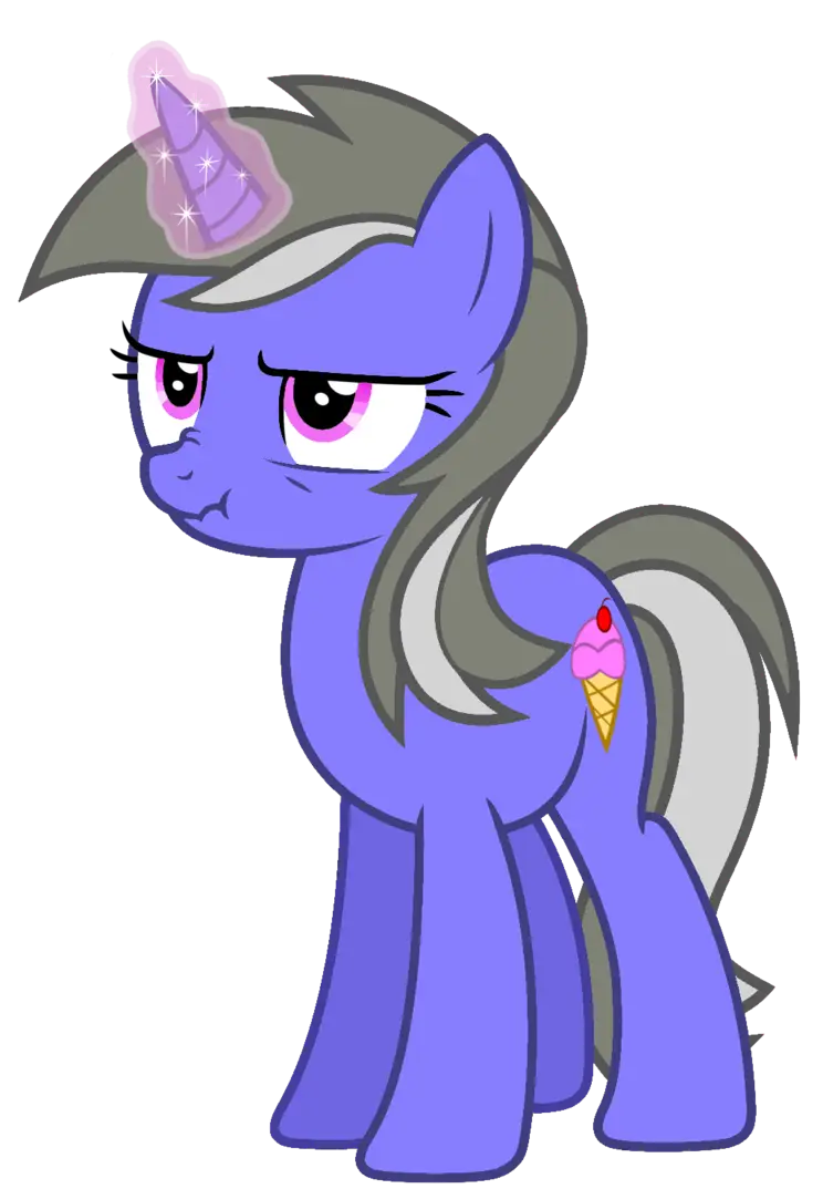 Purple Cartoon Unicorn with Ice Cream Cutie Mark