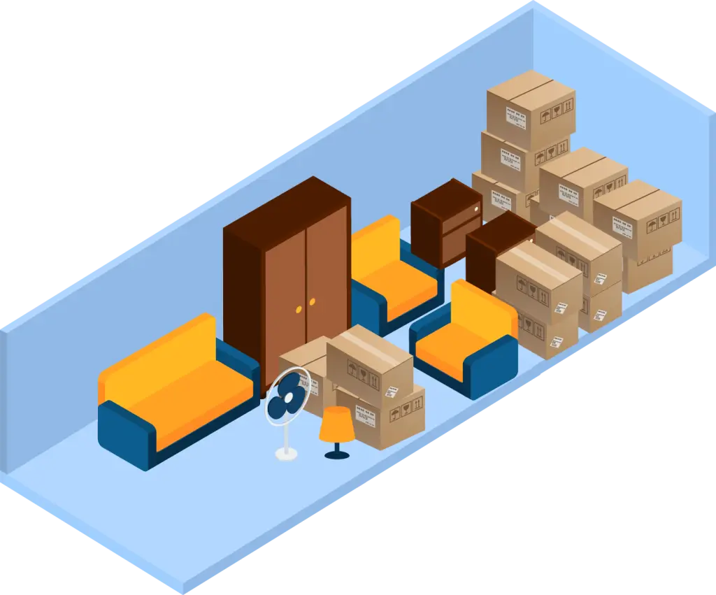 Storage Room with Boxes and Furniture