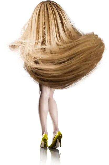 Woman with Long Flowing Blonde Hair