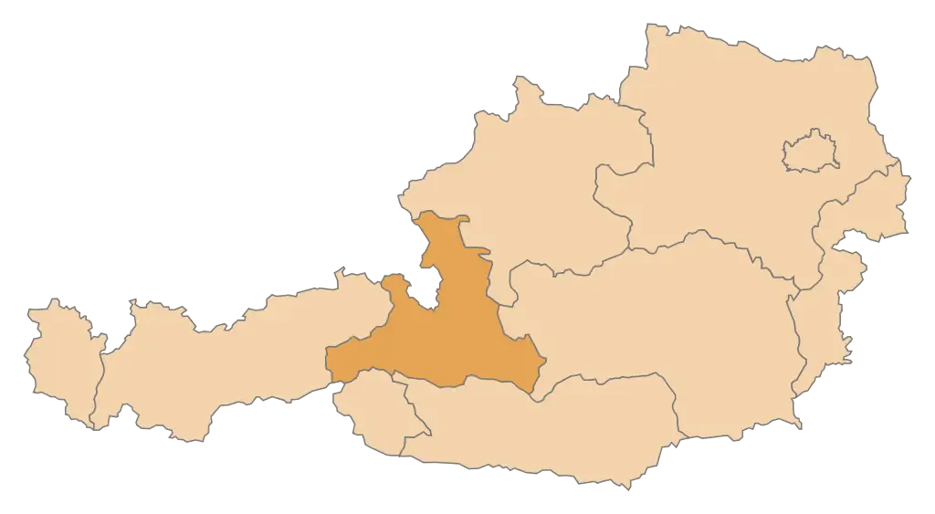 Map of Austria with Highlighted Region