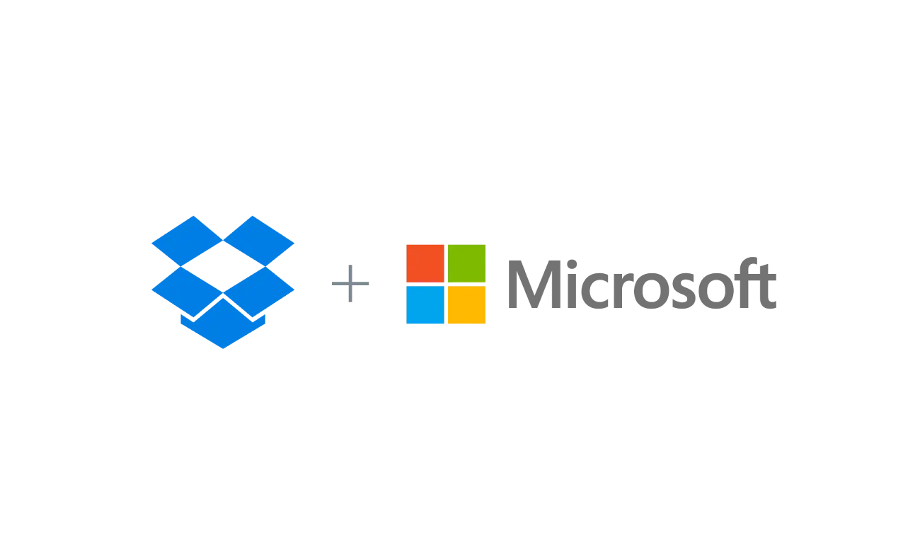 Dropbox and Microsoft Collaboration Logos