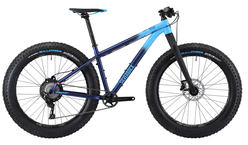 Blue Mountain Bike with Fat Tires for Off-Roading