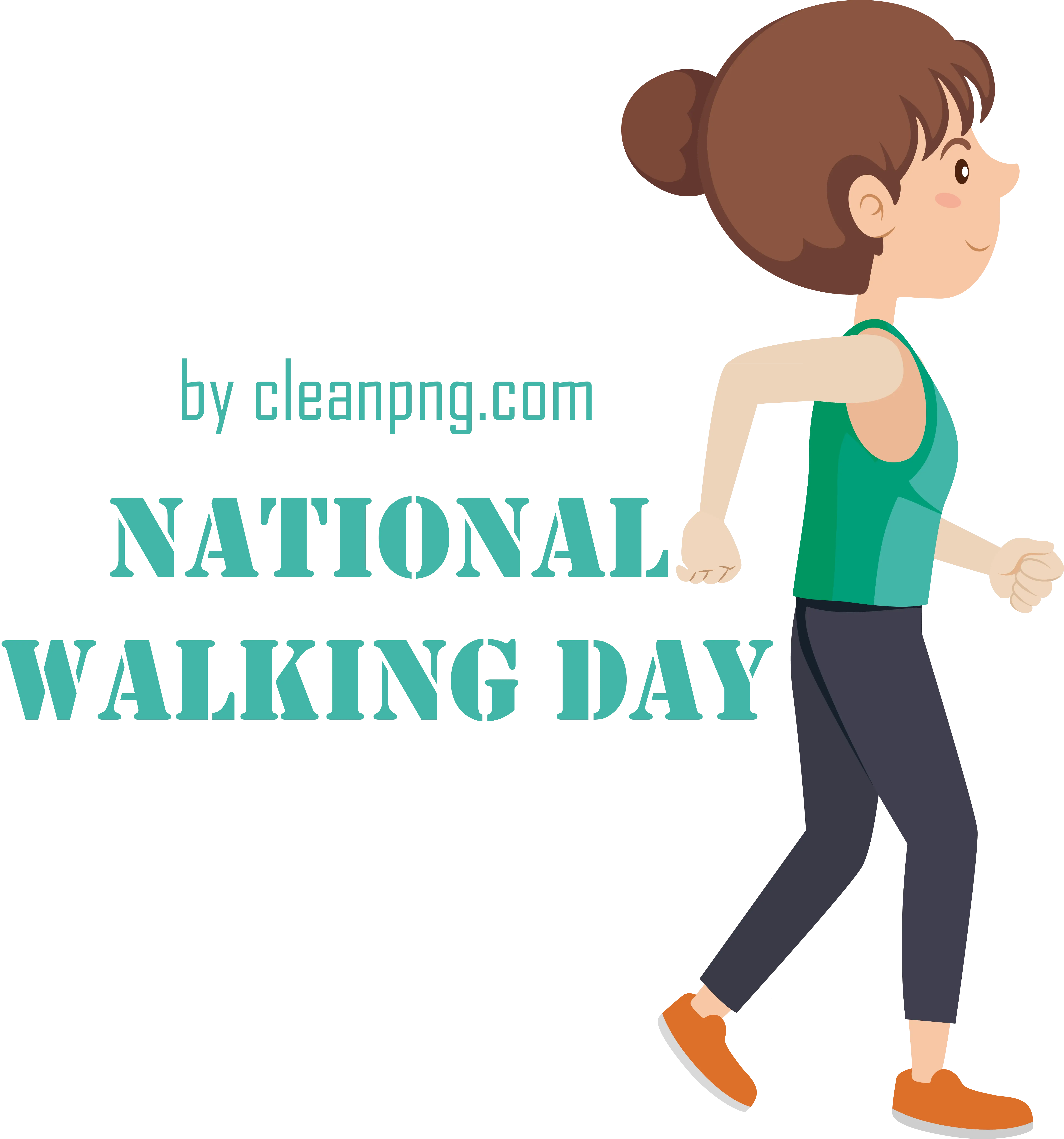 National Walking Day Fitness Illustration