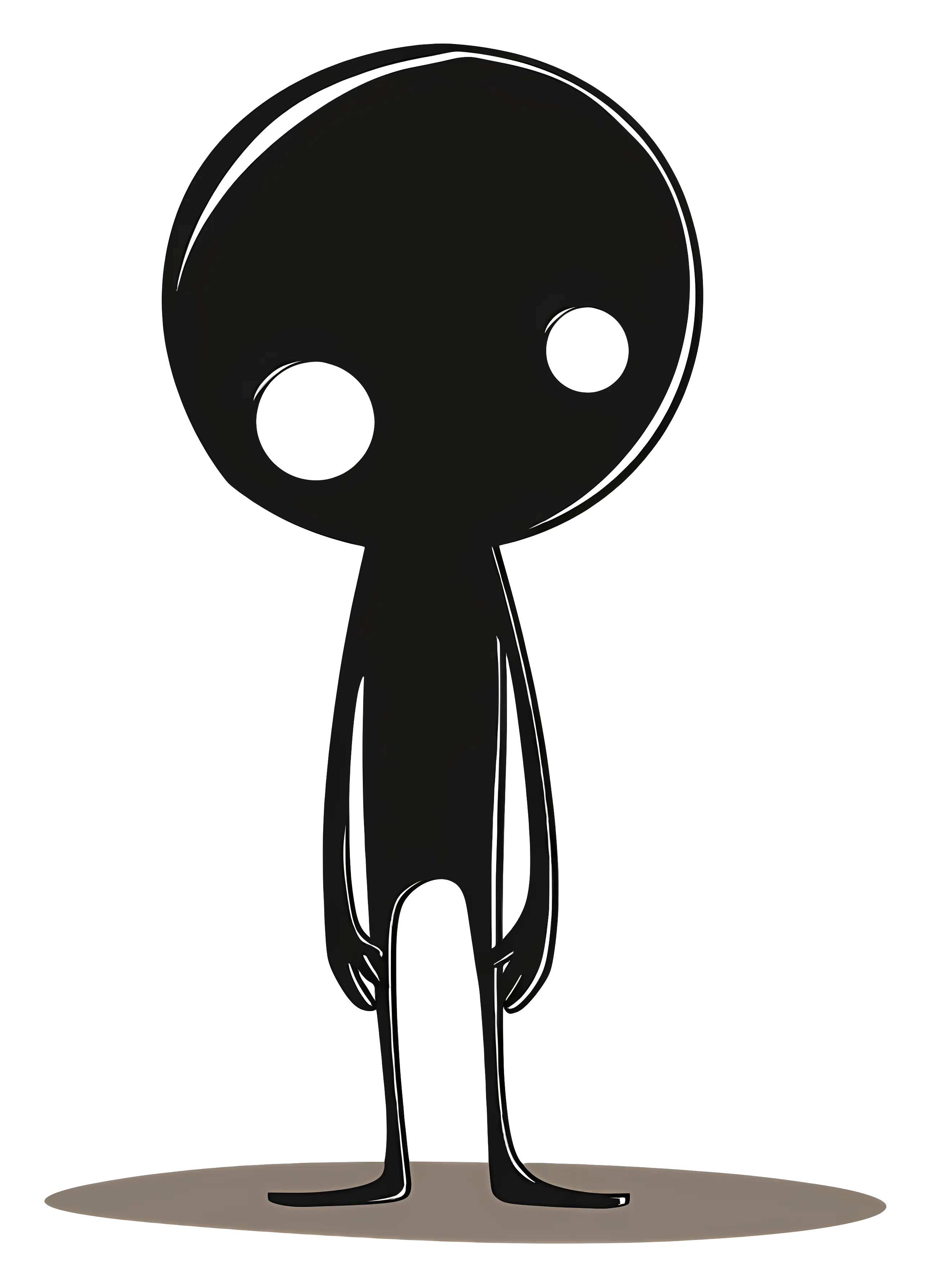 Simple Black Cartoon Character