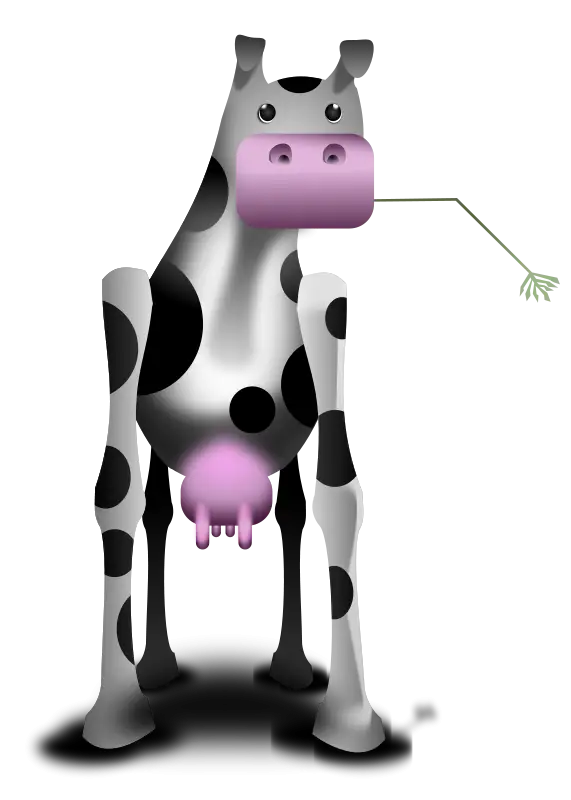 Cartoon Cow with Whimsical Design
