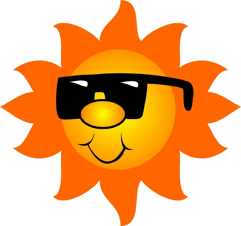 Cool Sun Wearing Sunglasses Cartoon