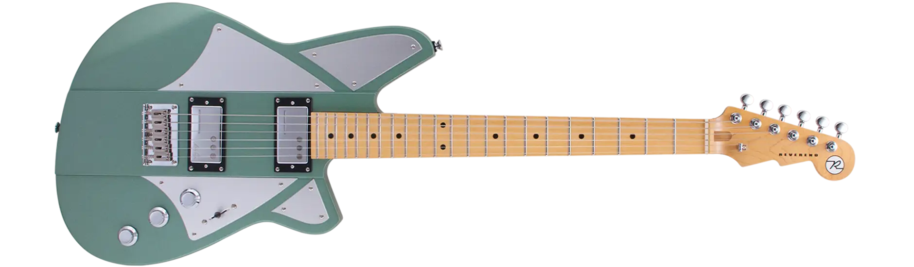 Sleek Green Electric Guitar Design