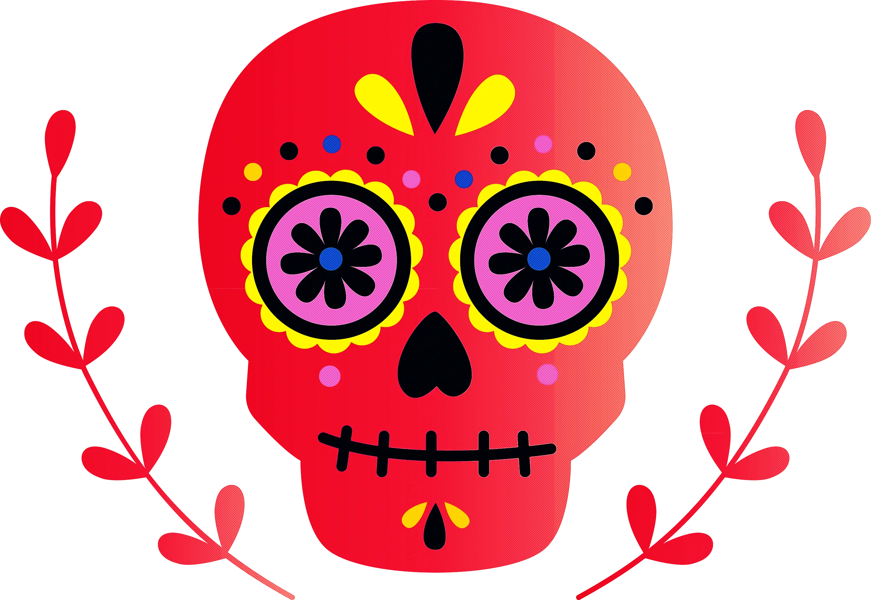 Red Sugar Skull for Day of the Dead