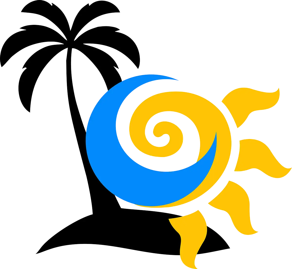 Tropical Beach Vacation Illustration
