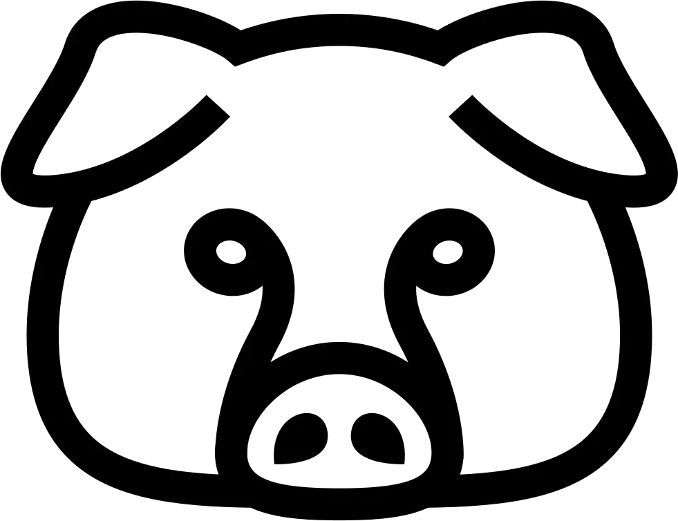 Simple Black Pig Face Outline