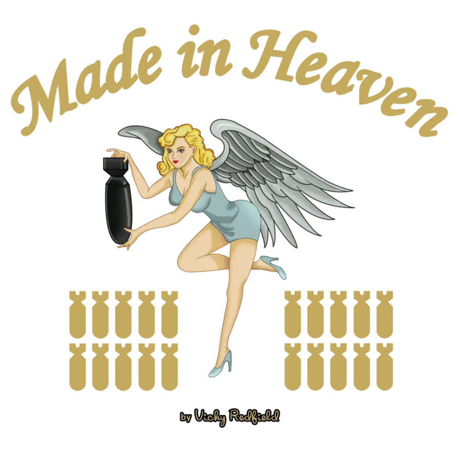 Pin-Up Girl with Bomb Illustration