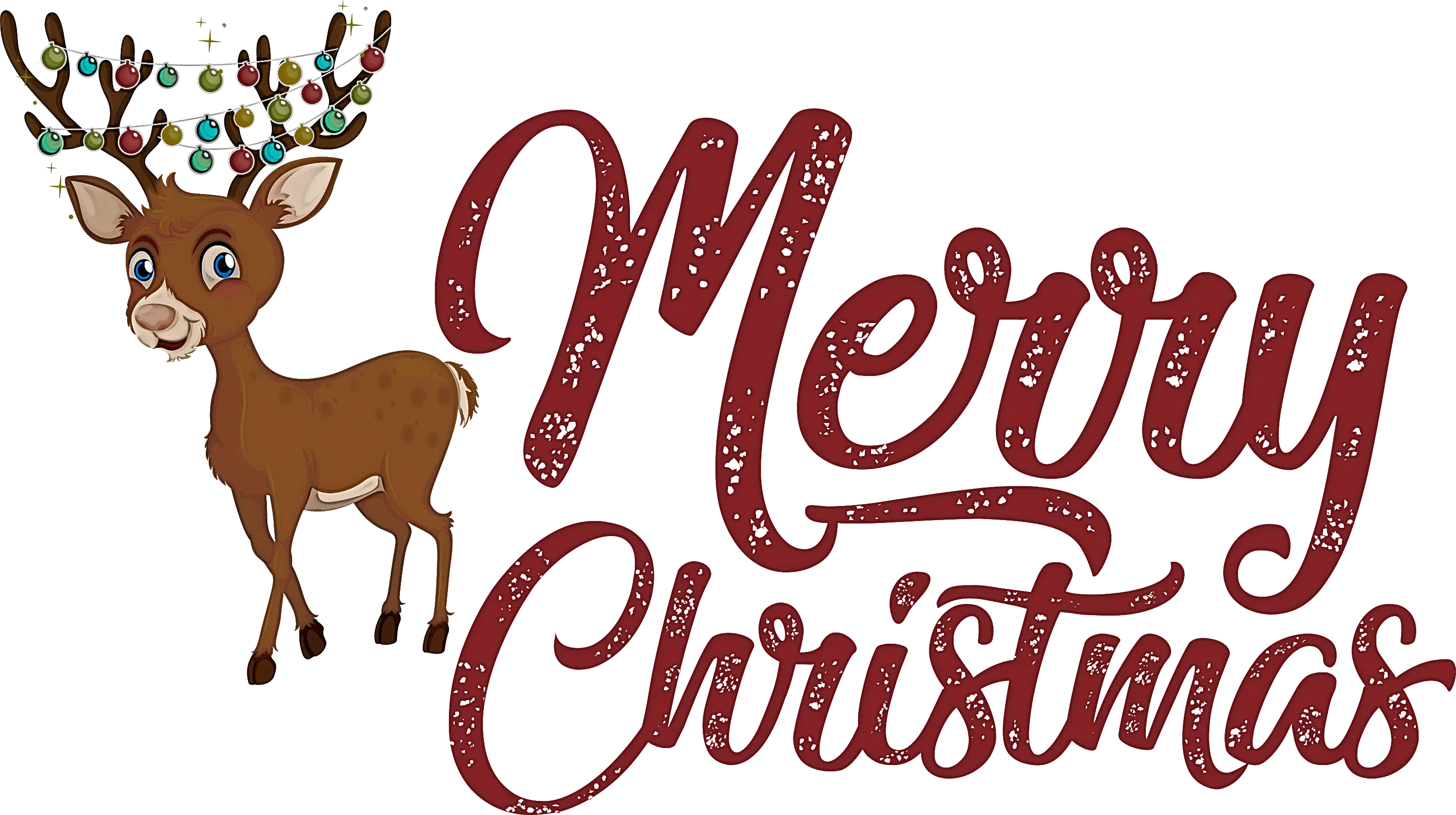 Christmas Reindeer with Merry Christmas Greeting