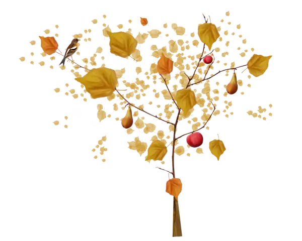 Autumn Leaves on a Branch